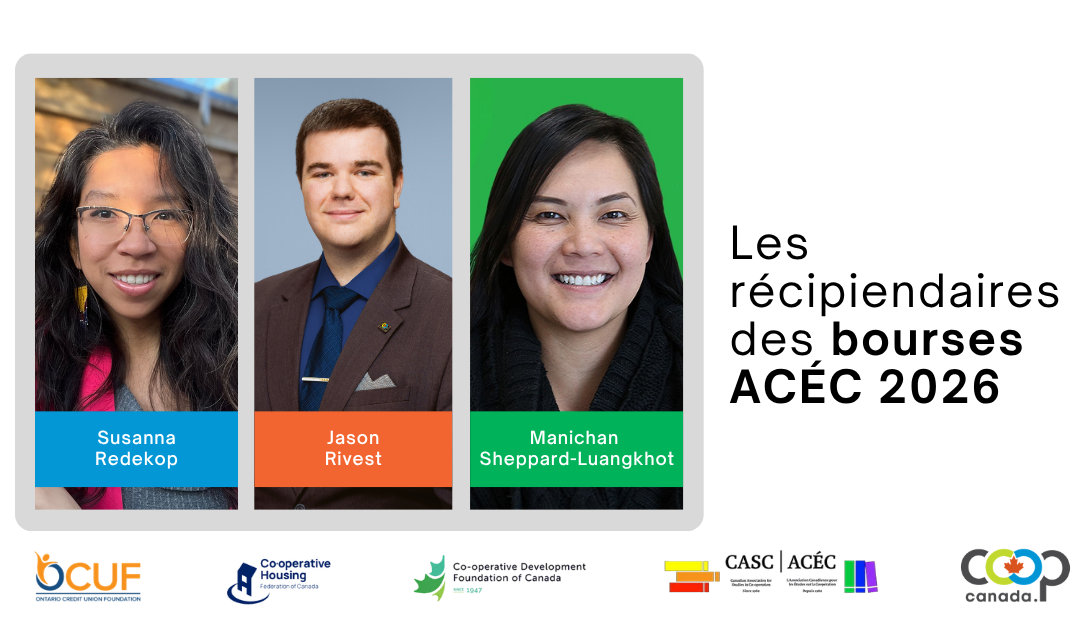 Coopératives et mutuelles Canada annonce les récipiendaires des bourses ACÉC 2026